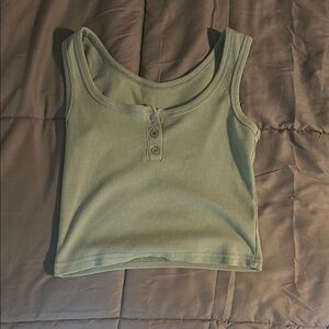 Sage Green Sleeveless Ribbed Top